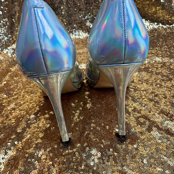 NIB - NINE WEST Silver Metallic Danca Platform Pumps - Picture 7 of 16